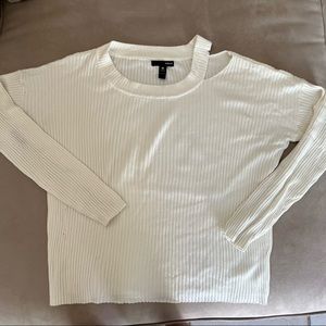 Aqua Cream Ribbed Sweater